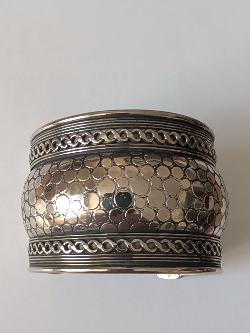 Silver-Tone Textured Cuff Bracelet